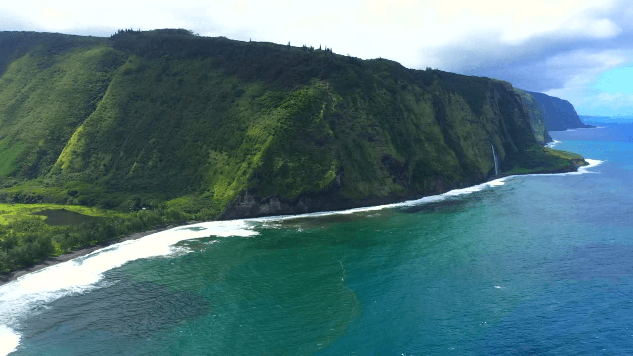 Aerial view of Hawai'i Island coastline