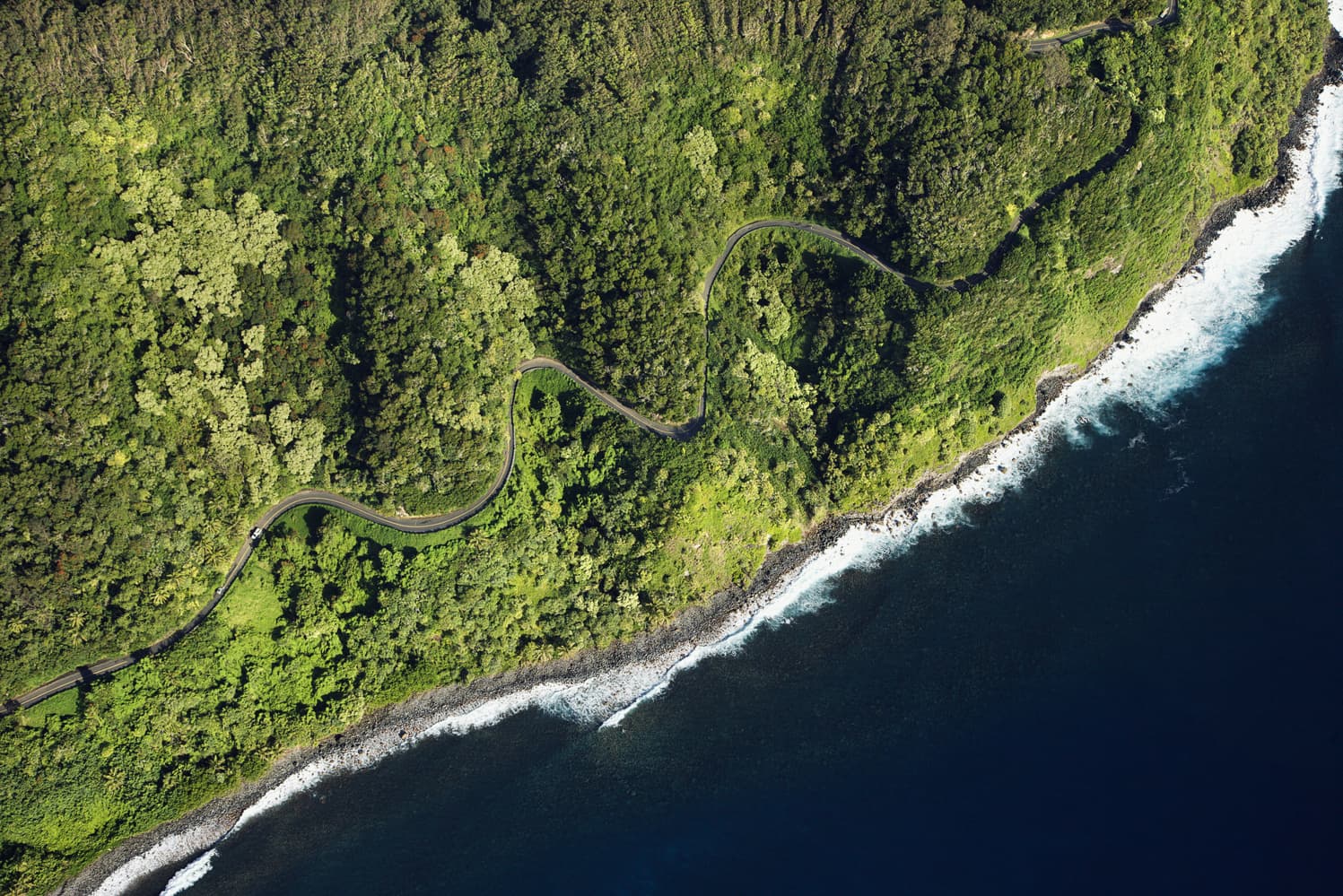 Aerial view of Hawai'i Island coastline